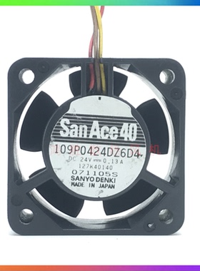 三洋109P0424DZ6D4 24V 0.13A 4020 4CM双滚珠变频器散热风扇