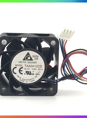 台达 TAA0412CD 4020 12V 0.60A 4CM 双滚珠 大风量 温控散热风扇