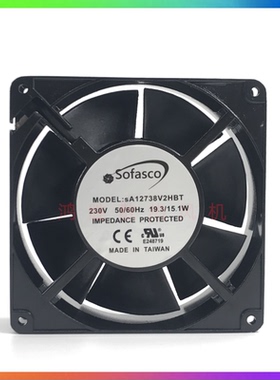 Sofasco sA12738V2HBT AC230V 19.3/15.1W 12.7CM 机柜散热风扇