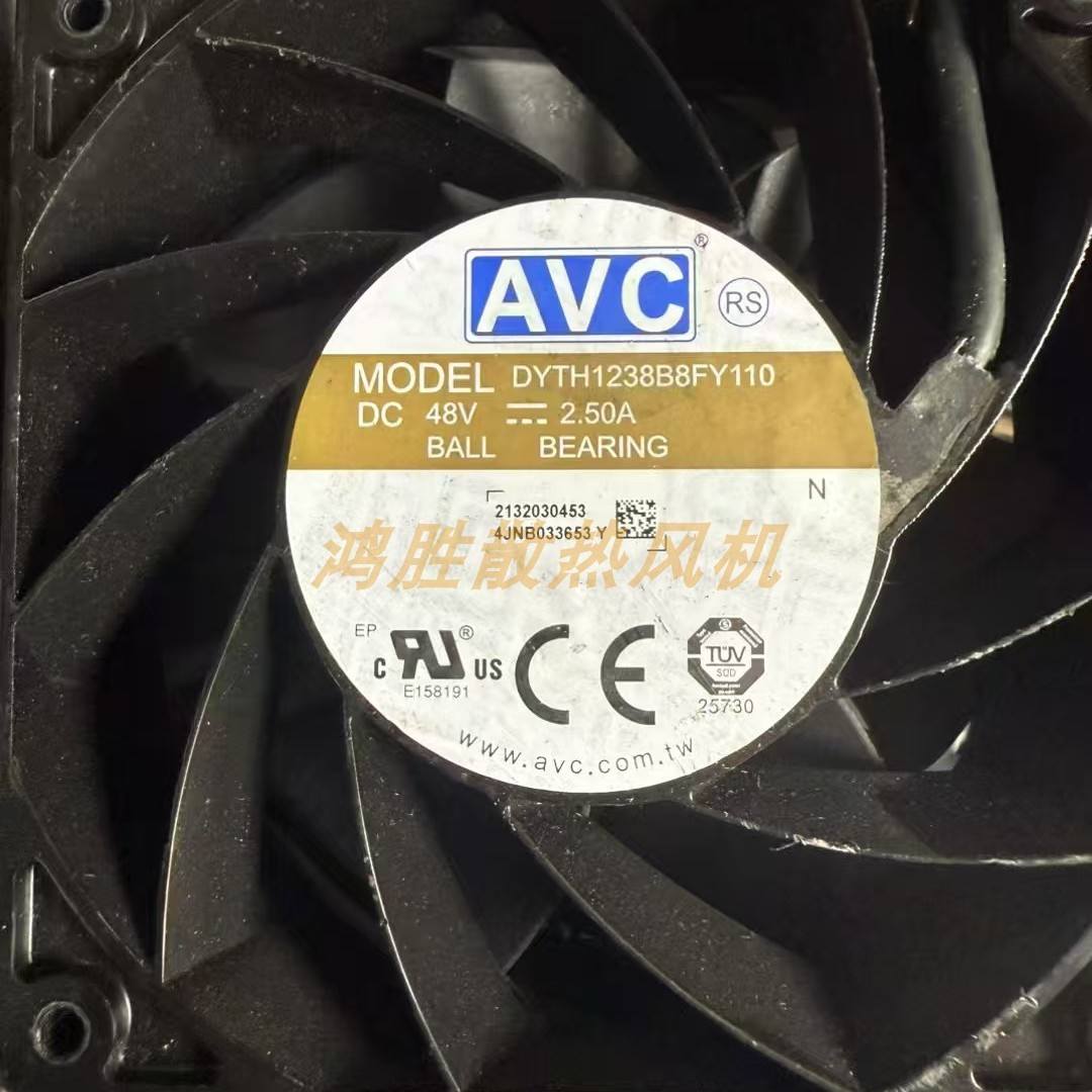 AVC全新原装DYTH1238B8FY110 48V 2.50A 12038 12CM机箱散热风扇