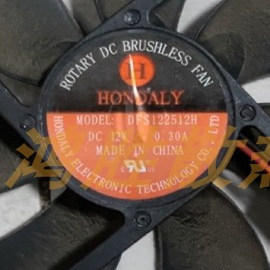 HONDALY DFS122512H 12V 0.30A 12025 2线风扇滚珠轴承和含油