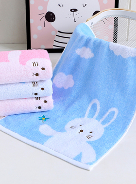 中毛巾纯棉家用中号小女孩洗脸学生少女30×60柔软可爱洗面长方形
