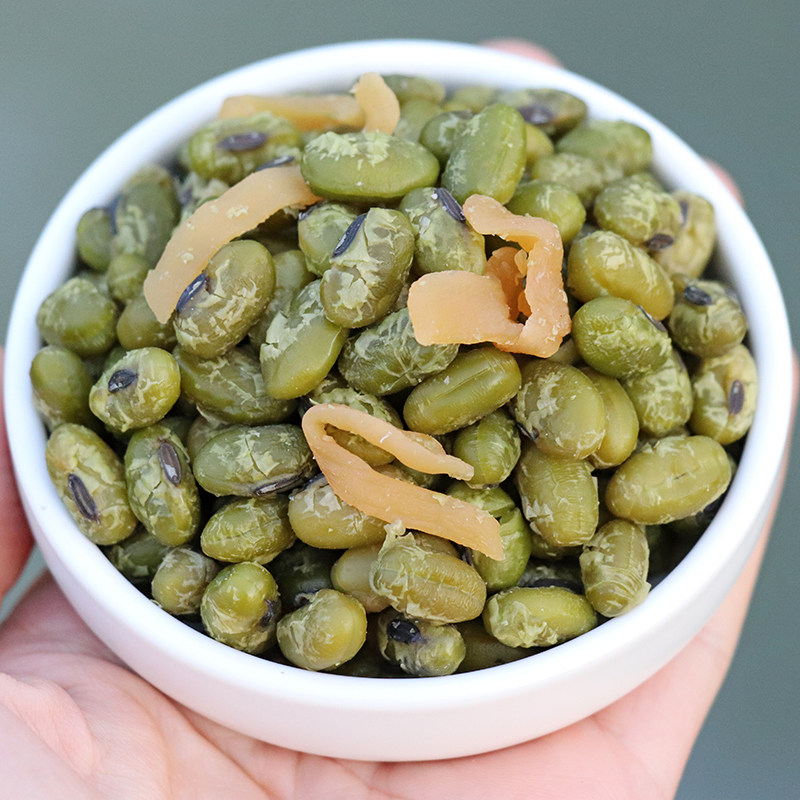 青豆笋丝孕妇零食即食水煮五香青豆农家自制咸味食品毛豆笋干临安