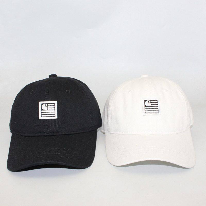 黑白软顶棒球帽欧美工装百搭短檐帽男女潮鸭舌帽街舞防晒遮阳帽子