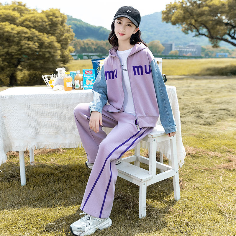 法国女大童套装春秋2025新款儿童秋季洋气学生中大童女孩早秋两件