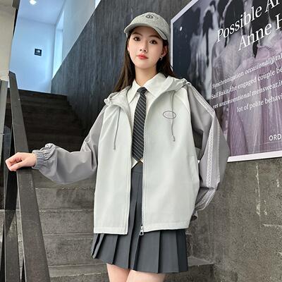 法国女大童外套春秋款2025新款洋气儿童初高生风衣女童休闲宽松冲