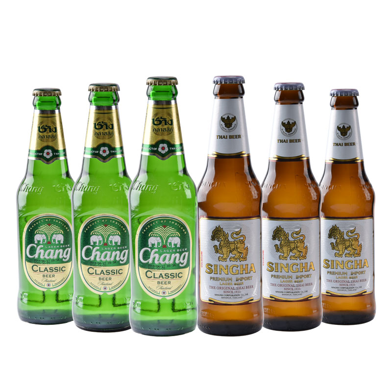6瓶装泰国泰象啤酒胜狮啤酒混合