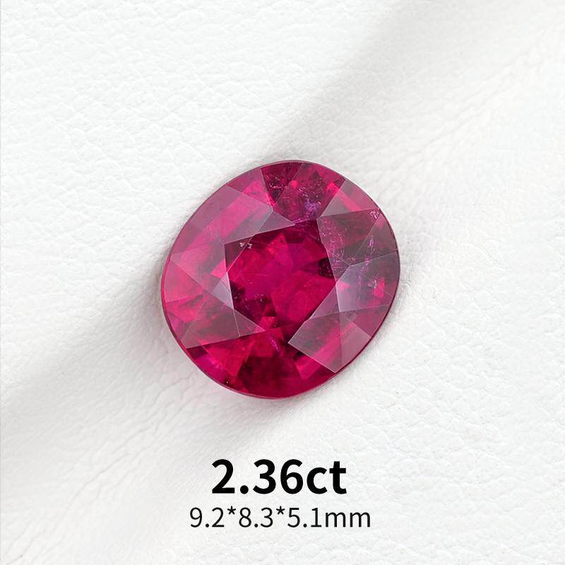 2.36ct阿富汗天然卢比来红碧玺裸石椭圆精切戒面红色宝石珠宝定制