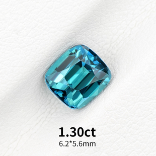 1.30ct方枕形蓝绿碧玺天然阿富汗lagoon碧玺裸石精切戒面彩宝定制