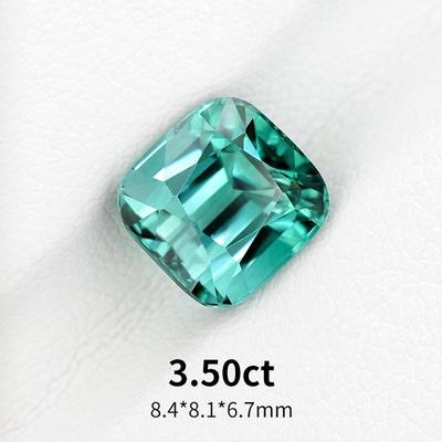 3.50ct天然蓝绿碧玺裸石枕形戒面全净Lagoon碧玺彩色宝石珠宝定制