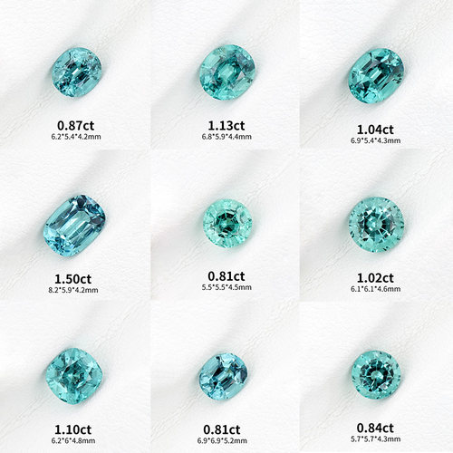 阿富汗天然薄荷绿碧玺裸石蒂芙尼蓝戒面拉贡lagoon宝石小克拉彩宝