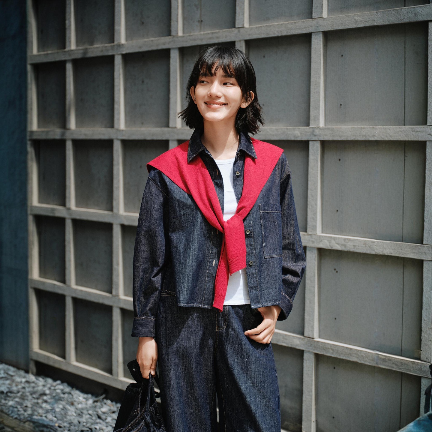 AS学院风深蓝牛仔衬衫女26秋季新款宽松显瘦青春活力舒适百搭上衣
