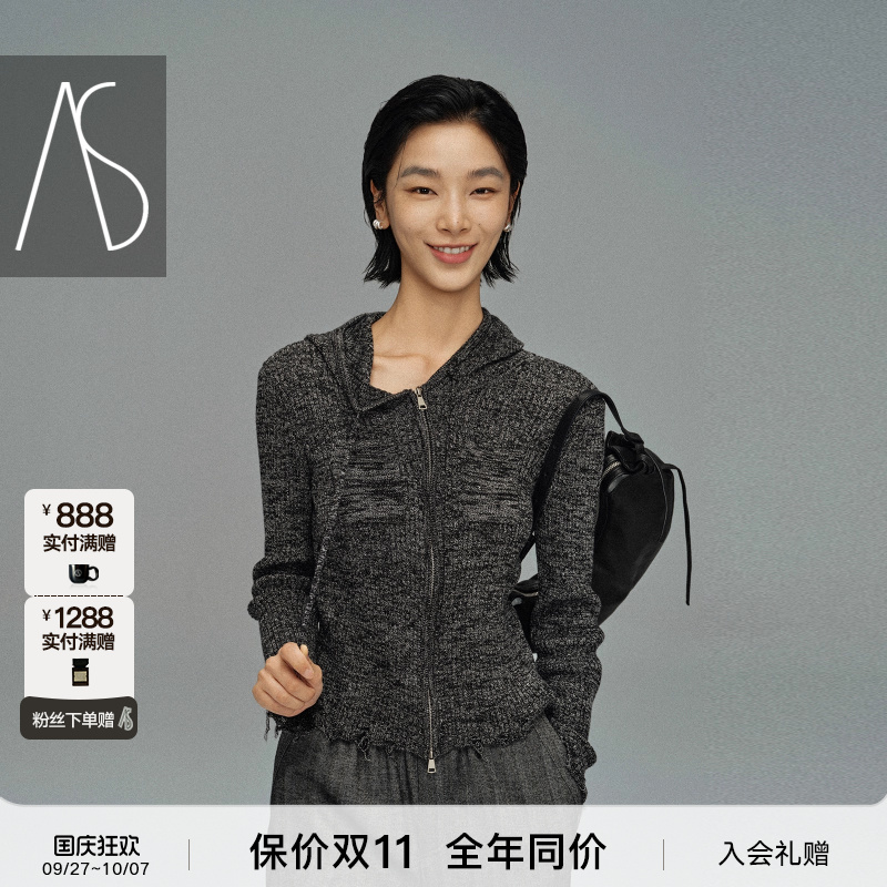 修身毛衣连帽开衫纱线保暖