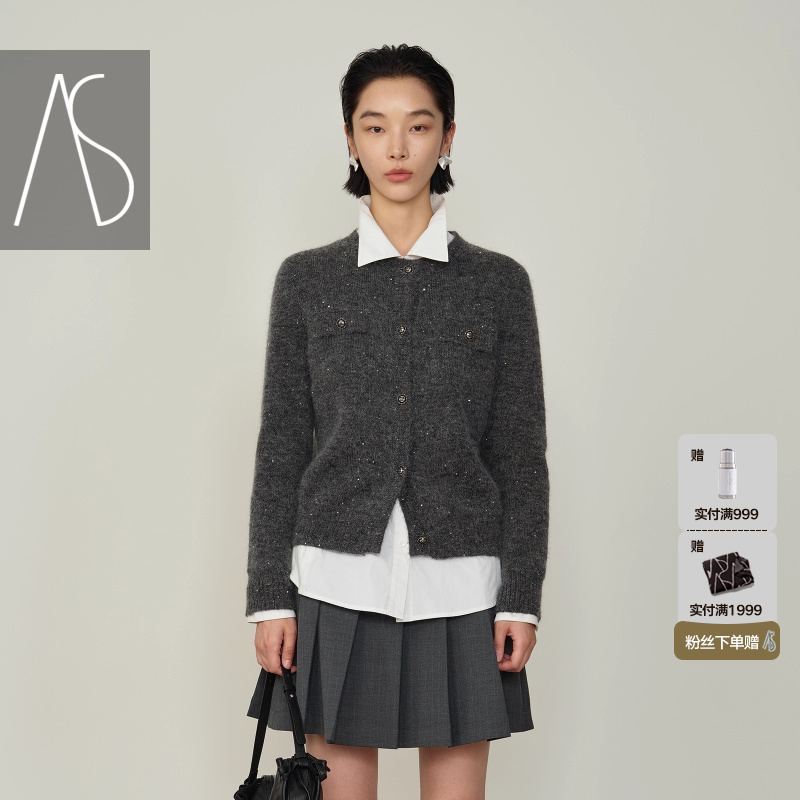 AS开衫毛衣女25冬季新款柔软百搭