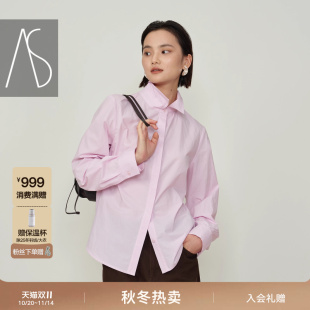 修身 新款 暗门襟百搭显瘦休闲可外穿可叠穿上衣 女25冬季 AS显瘦衬衫