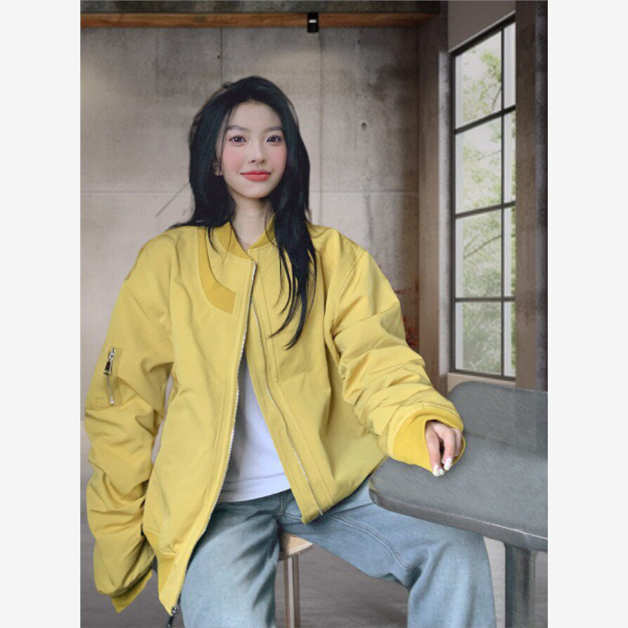 美式短款加厚夹克棒球服外套 春秋冬季男女宽松大码情侣款