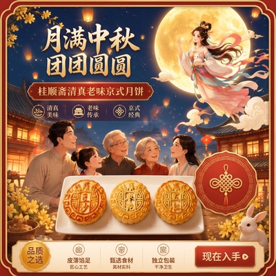 桂顺斋清真京式月饼3块83g*3