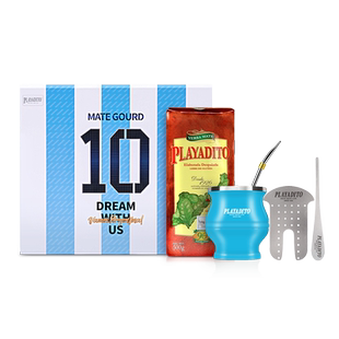 蓝白10号阿根廷进口马黛茶梅西同款茶杯中秋节茶叶礼盒装送礼长辈