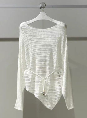 伊家商场同款26春新款时尚百搭宽松镂空宽松针织衫女1H3230241