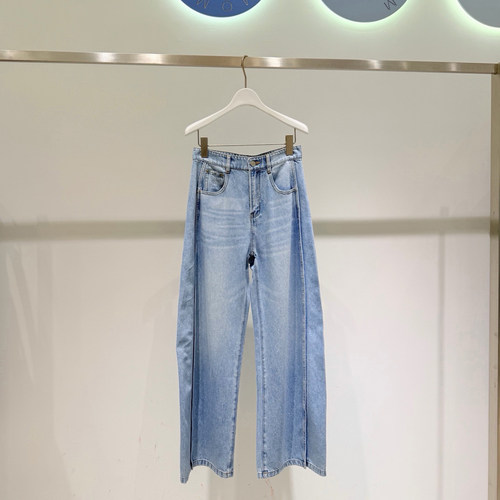 MM麦家商场同款26新牛仔裤女浅蓝色百搭休闲裤夏季新款4H5152061