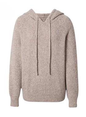 商场同款MM麦家2025冬新款米驼色连帽宽松衫针织衫5GA134081Q