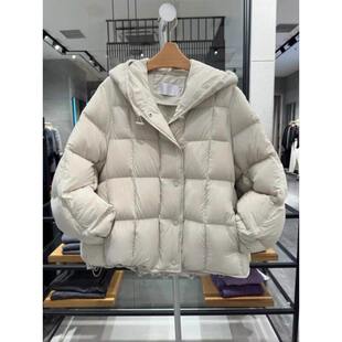 MM麦麦25冬季新款短款连帽鹅绒面包服羽绒服外套女上衣5GA180791