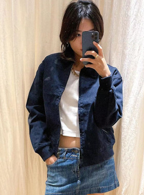 brandy baby美式灯芯绒短外套女小个子复古时尚炸街丹宁夹克上衣