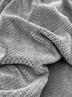 单面灰色法莱绒菠萝点纹睡衣时装外套面料春秋夏季浴袍绒面布料