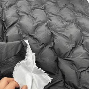 绣花三合一羽绒服面料绣花免绗缝布料棉衣棉裤睡袋布秋冬外套布料