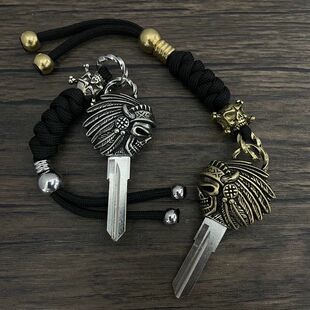 印第安侦察兵改装黄铜钥匙胚 轻骑兵/bobber复古钥匙胚