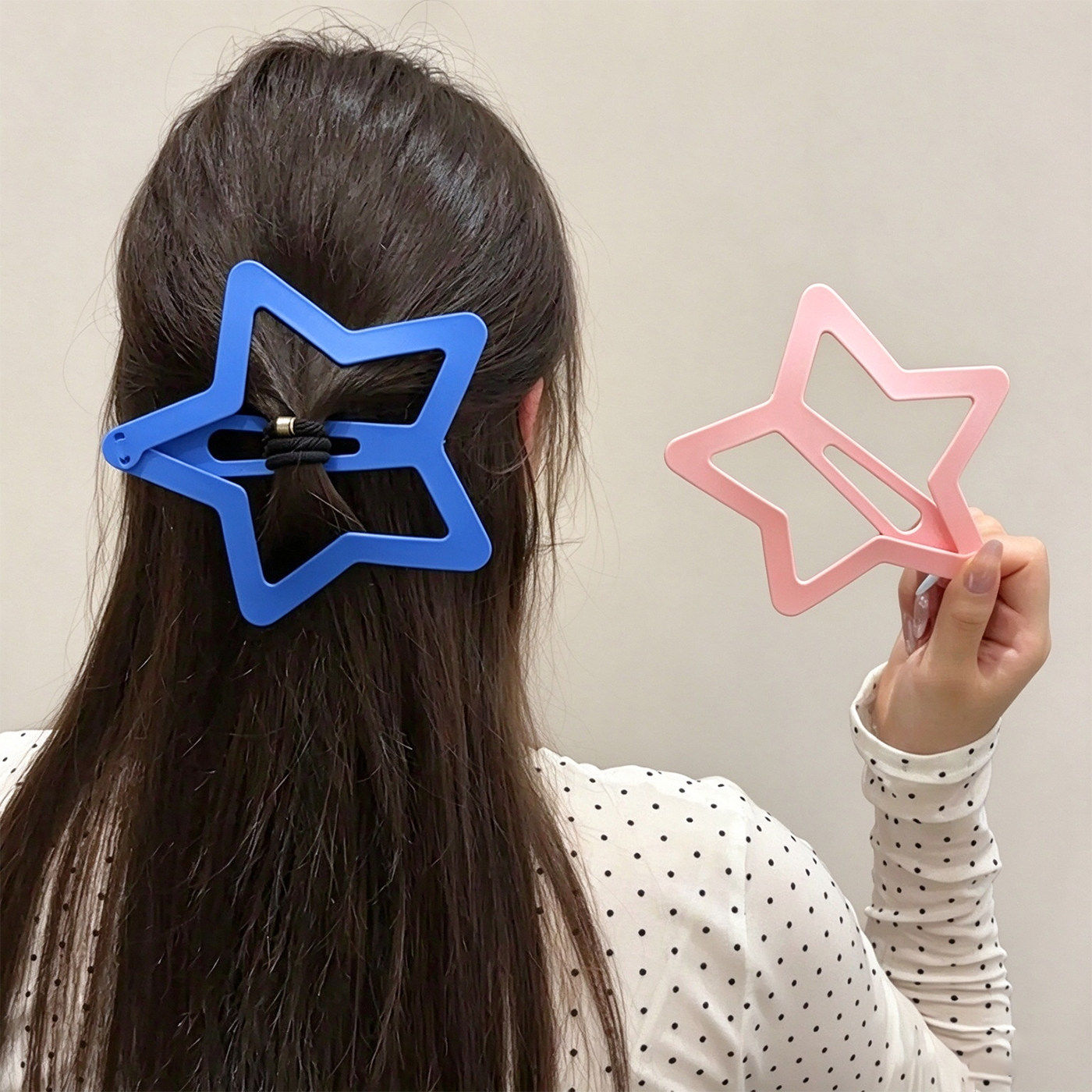 星星大发夹超大五角星边夹镂空侧边夹子甜妹出片神器ins小众发饰