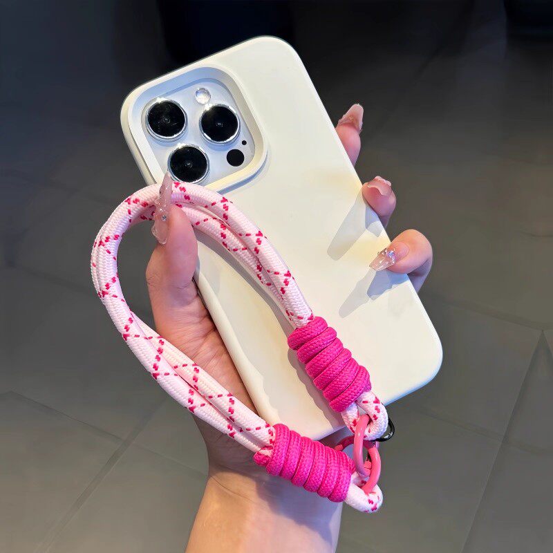 日韩ins潮款编织手工绳挂绳手腕带钥匙扣手机壳挂件撞色链条便携