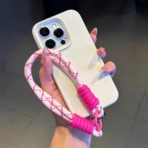日韩ins潮款编织手工绳挂绳手腕带钥匙扣手机壳挂件撞色链条便携