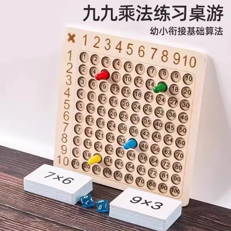 乘法九九口诀表二年级教具99桌游盘大启蒙小学生数学练习背诵神器