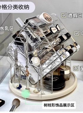 桌面可旋转大容量化妆品收纳盒