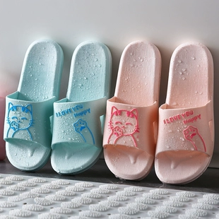 女夏季 情侣凉拖鞋 家用室内浴室拖鞋 防滑男士 家居塑料厚底洗澡拖鞋