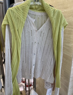 壹彩1485春夏镂空针织开衫显瘦上衣纯色长袖T恤衫新款薄款休闲女