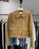 卡蔓诗30805翻领短款 酷飒风复古PU机车上衣外套女 小皮衣2026春季