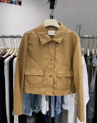 卡蔓KMS30805翻领短款小皮衣女2026春季酷飒风复古PU机车上衣外套