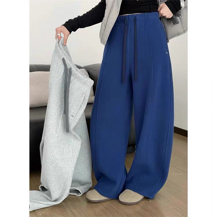 QBS1003正品冬季新款时尚百搭宽松显瘦卫裤洋气百搭加绒加厚款