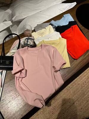 W.T百搭型2026夏简约基础纯色正肩短袖T恤 轻松好穿韩国女半袖tee