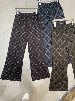 大超小越7716正品2026夏季新品弹力高腰显瘦印花直筒微喇九分裤女