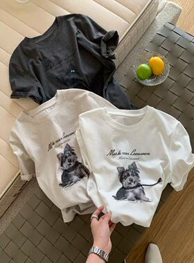 i-D sisters 531358小狗正肩显瘦短袖T恤女2026春季款百搭上衣ID