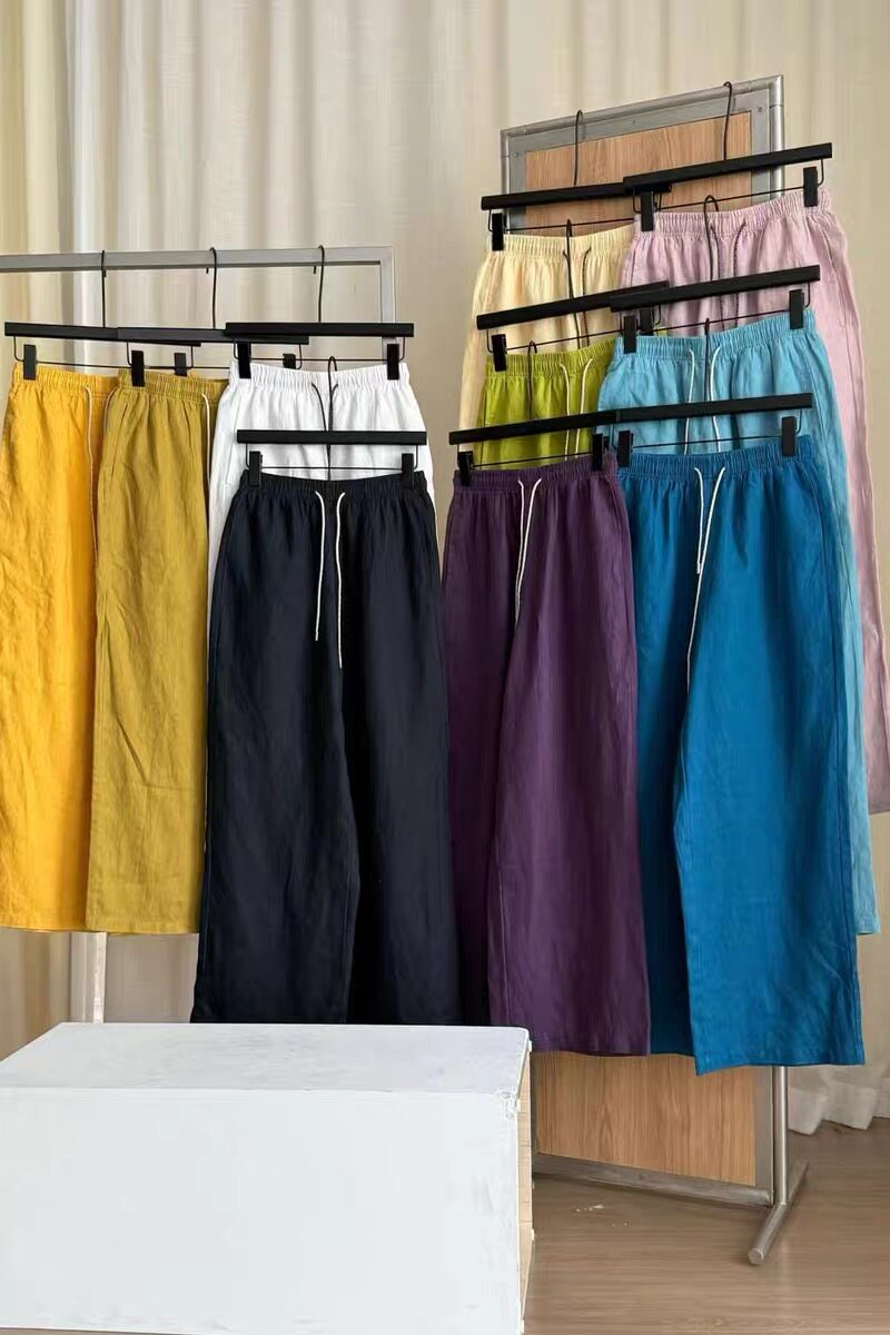 ZW左维8636亚麻直筒阔腿裤休闲女裤2026春夏季新款显瘦直筒窄板裤