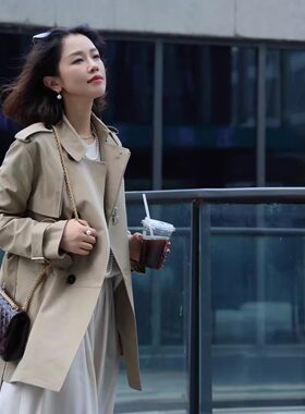 卡其色风衣秋季宽松气质长外套