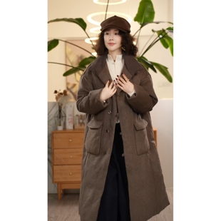 X【叭哒不惑】 巡暖者 羊毛羊绒白鹅绒立领羽绒服女宽松长款外套