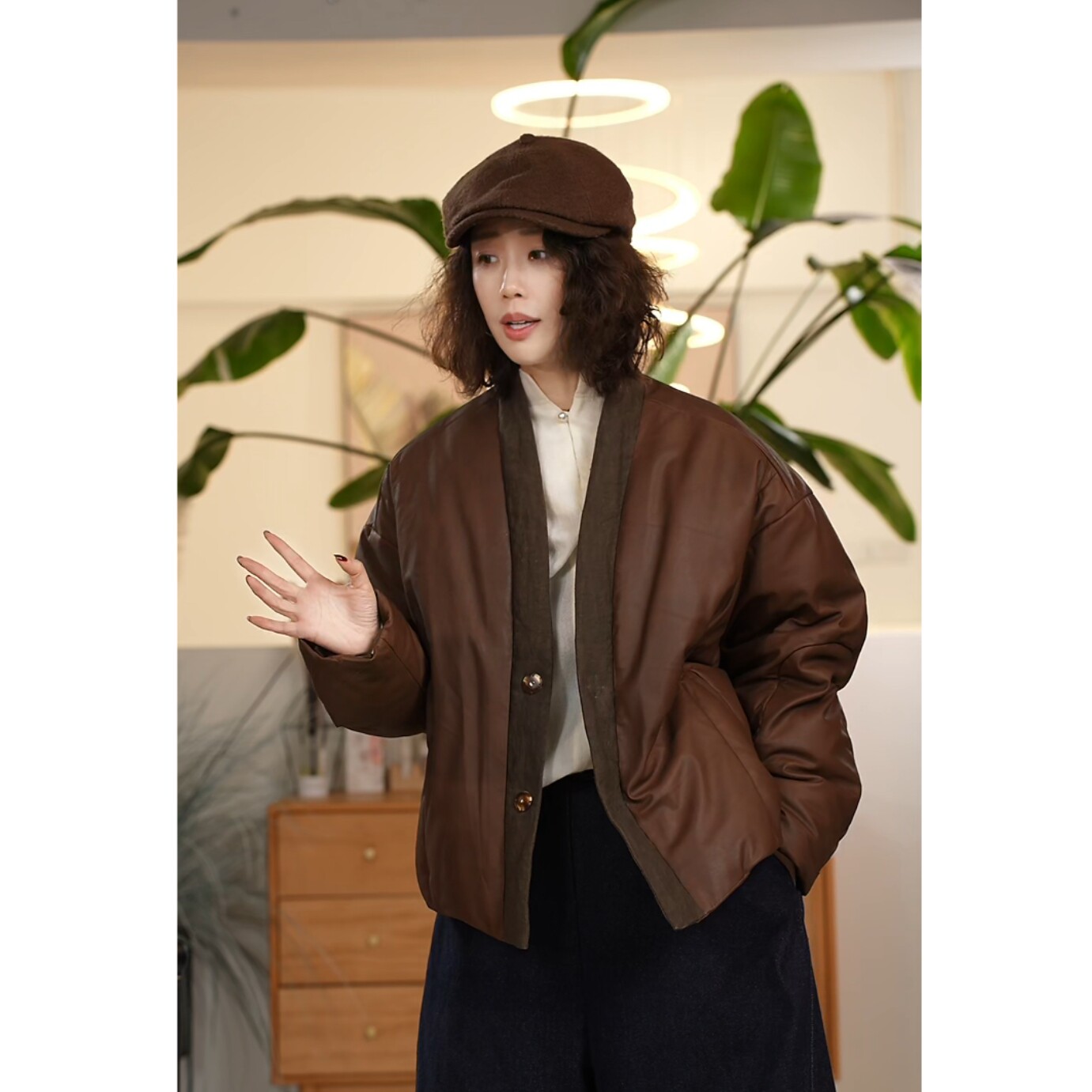 X【叭哒不惑】 暖调格物 绵羊皮鹅绒亚麻极简风羽绒服女保暖外套,女装/女士精品,羽绒服,淘宝优惠券,粉丝福利购,淘宝优惠卷