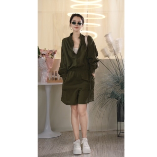 叭哒不惑 时尚 左岸女孩 连体裤 百搭休闲 桑蚕丝复古高级感工装