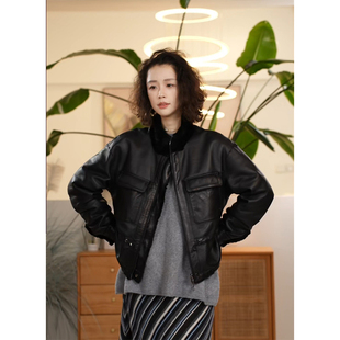 羊毛皮毛一体立领双面穿皮草外套女百搭上衣 古冬 叭哒不惑