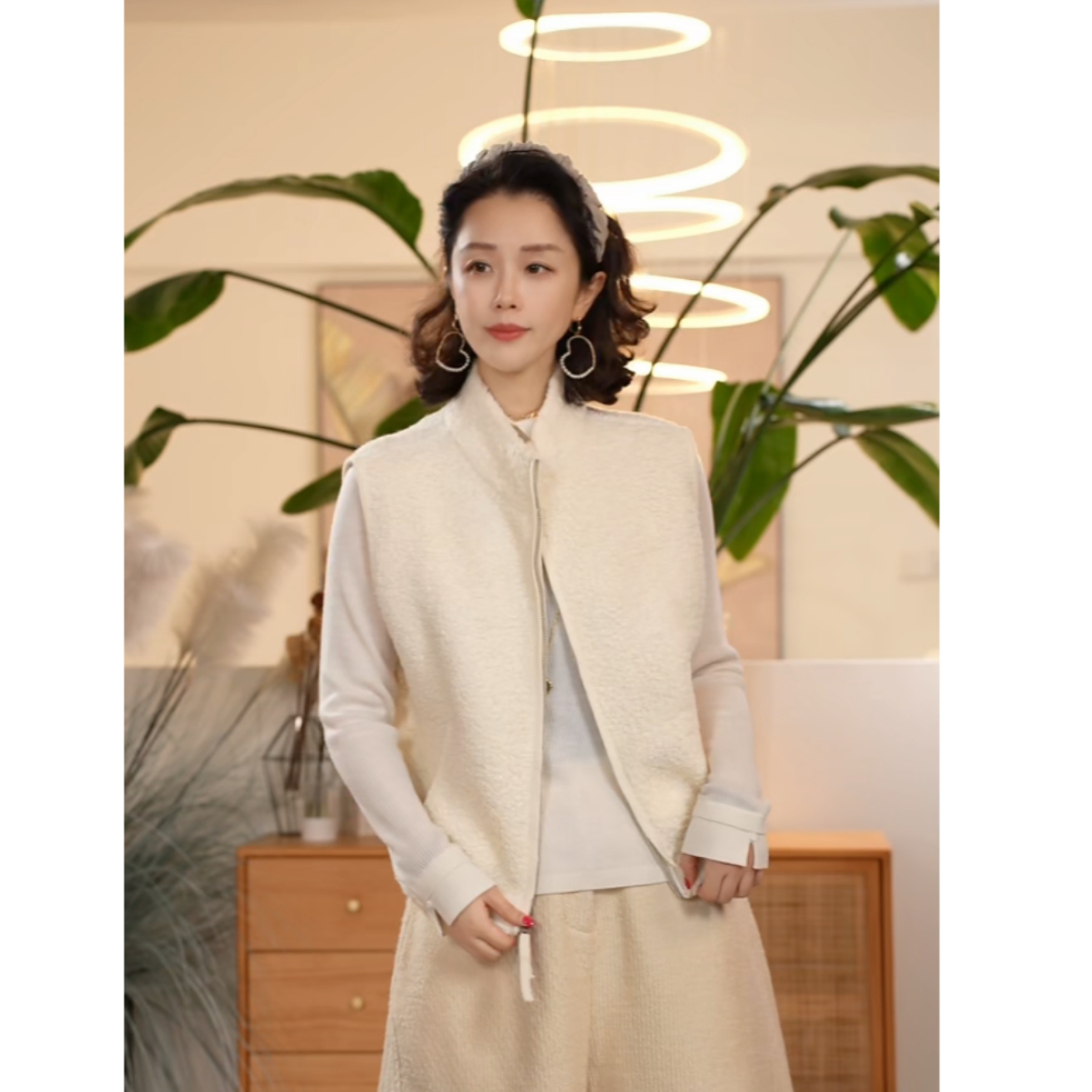 绵羊毛时尚马夹背心圆领百搭